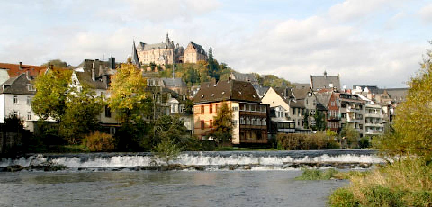 Marburg an der Lahn mit Blick auf das Schloss